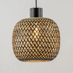 Straluma Hanglamp balk 3L zwart + bamboe></noscript> Eettafellampen|Keukenverlichting