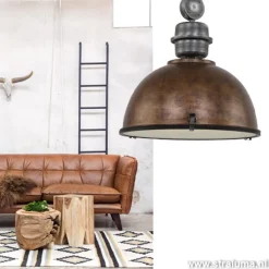 Straluma Hanglamp Bikkel 52cm brons/staal></noscript> Eettafellampen|Woonkamerlampen