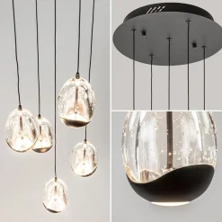 Straluma Hanglamp Black Egg 5L rond zwart/helder></noscript> Hanglampen|Eettafellampen