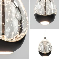 Straluma Hanglamp Black Egg 1L zwart/helder glas></noscript> Hanglampen|LED Hanglampen