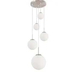 Straluma Hanglamp bol Bollique 5x glas wit> Videverlichting|Halverlichting