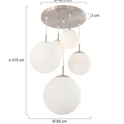 Straluma Hanglamp bol Bollique 5x glas wit></noscript> Videverlichting|Halverlichting