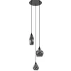 Straluma Hanglamp Cambio 3L rond zwart smoke glas> Woonkamerlampen|Slaapkamerlampen