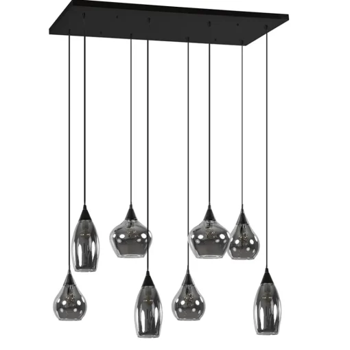 Straluma Hanglamp Cambio 8L zwart + smoke glas> Eettafellampen|Keukenverlichting