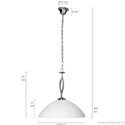 Straluma Hanglamp Capri staal/glas woonkamer></noscript> Eettafellampen|Woonkamerlampen
