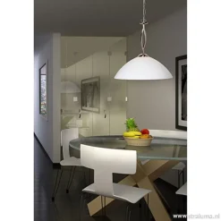 Straluma Hanglamp Capri staal/glas woonkamer></noscript> Eettafellampen|Woonkamerlampen