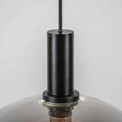 Straluma Hanglamp Chandra 1L zwart + glas 40cm></noscript> Eettafellampen|Keukenverlichting