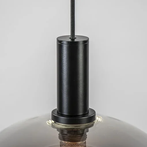Straluma Hanglamp Chandra 1L zwart + glas 40cm> Eettafellampen|Keukenverlichting