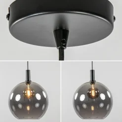 Straluma Hanglamp Chandra 1L zwart + glas 40cm></noscript> Eettafellampen|Keukenverlichting
