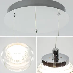 Straluma Hanglamp chroom/helder glas 3-lichts></noscript> Hanglampen|Eettafellampen