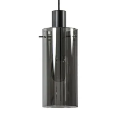 Straluma Hanglamp cilinder zwart met smoke glas> Woonkamerlampen|Slaapkamerlampen