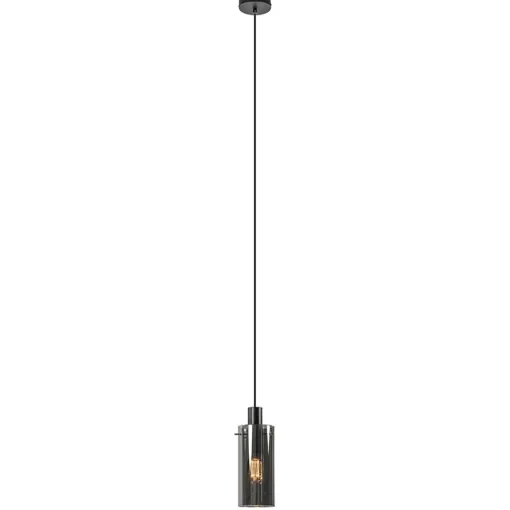 Straluma Hanglamp cilinder zwart met smoke glas> Woonkamerlampen|Slaapkamerlampen