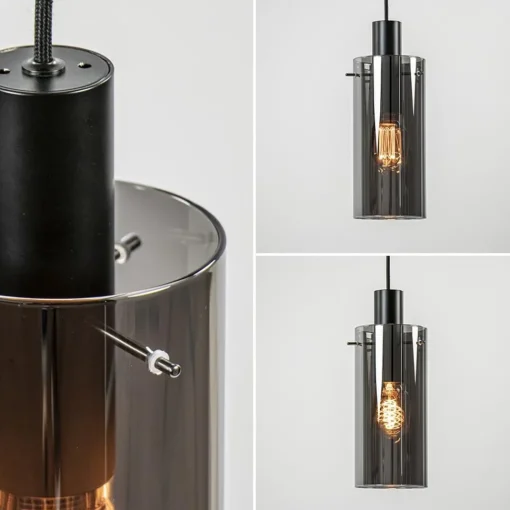 Straluma Hanglamp cilinder zwart met smoke glas> Woonkamerlampen|Slaapkamerlampen