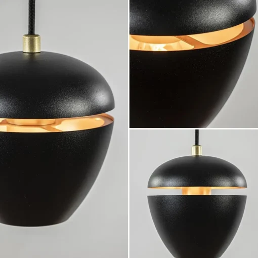 Straluma Hanglamp Claire 1L zwart/matgoud> Eetkamerverlichting|Hanglampen