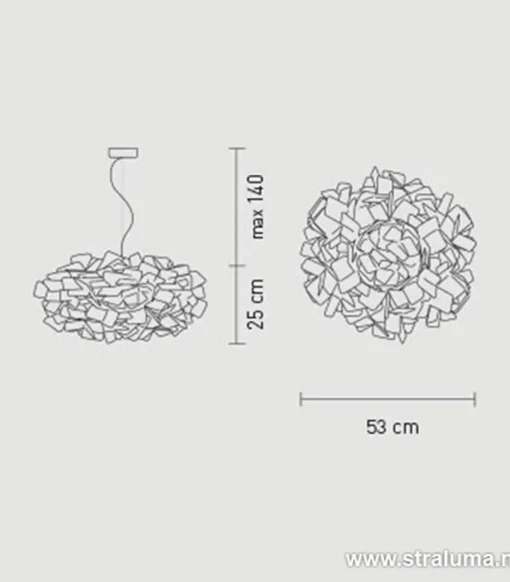 Straluma Hanglamp Clizia 53cm fumé> Hanglampen|LED Eettafellampen
