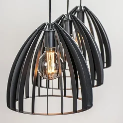Straluma Hanglamp Dean 3-lichts zwart></noscript> Eettafellampen|Keukenverlichting