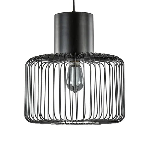 Straluma Hanglamp draad cilinder zwart met klos> Draadlampen|Eetkamerverlichting