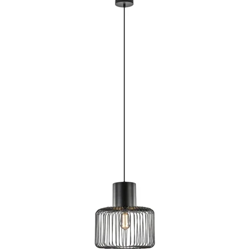 Straluma Hanglamp draad cilinder zwart met klos> Draadlampen|Eetkamerverlichting