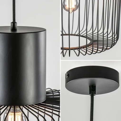 Straluma Hanglamp draad cilinder zwart met klos> Draadlampen|Eetkamerverlichting