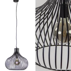 Straluma Hanglamp draad zwart groot 48cm></noscript> Eettafellampen|Draadlampen