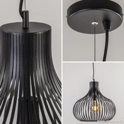 Straluma Hanglamp draad zwart groot 48cm></noscript> Eettafellampen|Draadlampen