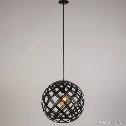 Straluma Hanglamp Emma bol zwart 50cm> Eettafellampen|Woonkamerlampen