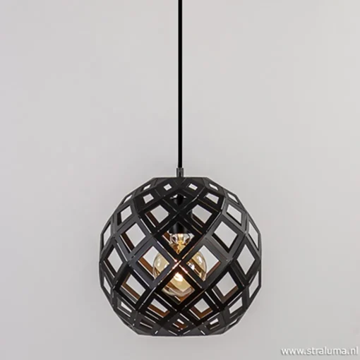 Straluma Hanglamp Emma bol zwart 30cm> Pendel Lampen|Woonkamerlampen