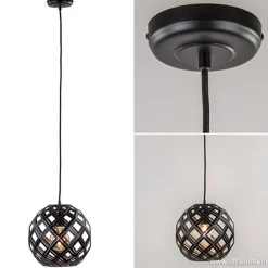 Straluma Hanglamp Emma bol zwart 30cm></noscript> Pendel Lampen|Woonkamerlampen