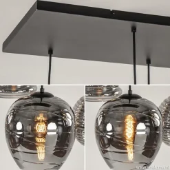 Straluma Hanglamp Fantasy 8L zwart + smoke glas mix></noscript> Eettafellampen|Pendel Lampen