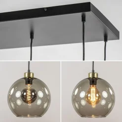 Straluma Hanglamp Globe 8L 6x glas/2xbuis goud></noscript> Eettafellampen|Pendel Lampen