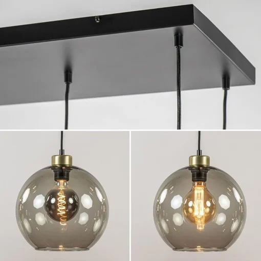 Straluma Hanglamp Globe 8L 6x glas/2xbuis goud> Eettafellampen|Pendel Lampen