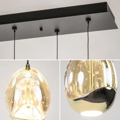 Straluma Hanglamp Golden Egg 8L zwart/goud></noscript> Hanglampen|Eettafellampen