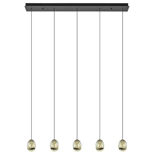 Straluma Hanglamp Golden Egg 5L zwart/goud> Hanglampen|Eettafellampen