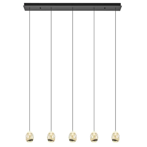 Straluma Hanglamp Golden Egg 5L zwart/goud> Hanglampen|Eettafellampen