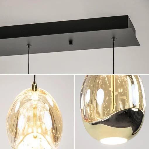 Straluma Hanglamp Golden Egg 5L zwart/goud> Hanglampen|Eettafellampen