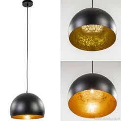 Straluma Hanglamp Jaicey bol zwart/goud></noscript> Woonkamerlampen|Slaapkamerlampen