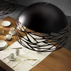 Straluma Hanglamp Kelly Dome 80cm zwart></noscript> Eettafellampen|Woonkamerlampen