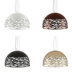 Straluma Hanglamp Kelly koepel 80cm wit></noscript> Eettafellampen|Woonkamerlampen