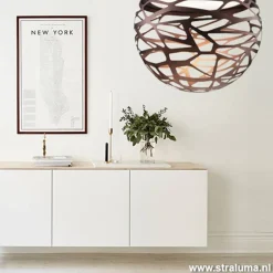 Straluma Hanglamp Kelly Sphere brons 40cm></noscript> Eettafellampen|Videverlichting