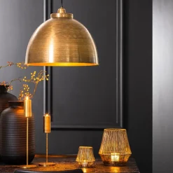 Straluma Hanglamp Kylie oud brons metaal 45 cm></noscript> Eettafellampen|Light and Living