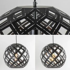 Straluma Hanglamp 3L balk bol zwart industrieel></noscript> Eettafellampen|Keukenverlichting