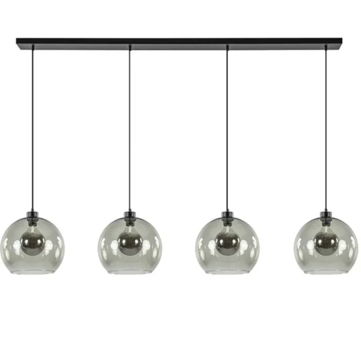 Straluma Hanglamp 4L balk zwart + smoke glas 30cm> Eettafellampen|Keukenverlichting