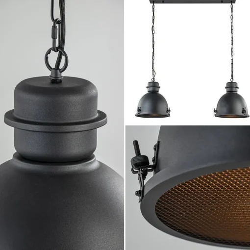 Straluma Hanglamp 2L industrieel zwart/grill> Eettafellampen|Keukenverlichting