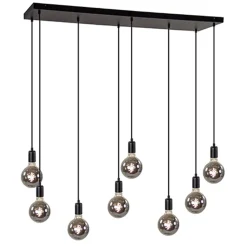 Straluma Hanglamp 8L plaat 110cm zwart ex.e27 lb> Eettafellampen|Pendel Lampen
