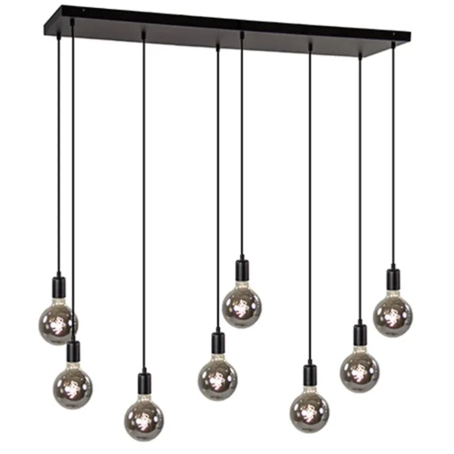 Straluma Hanglamp 8L plaat 110cm zwart ex.e27 lb> Eettafellampen|Pendel Lampen