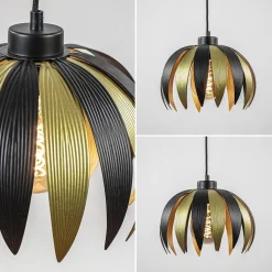 Straluma Hanglamp leaves mat zwart met goud></noscript> Kantoorverlichting|Hanglampen