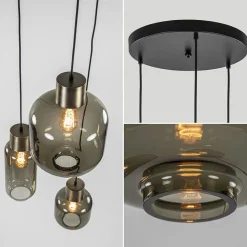 Straluma Hanglamp Lett 3L rond zw/brons smoke mix><noscript><img width=