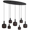 Straluma Hanglamp 7-lichts ovaal met mat zwart glas> Eettafellampen|Pendel Lampen