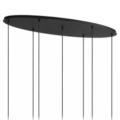 Straluma Hanglamp 7-lichts ovaal met mat zwart glas></noscript> Eettafellampen|Pendel Lampen