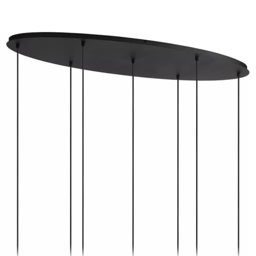 Straluma Hanglamp 7-lichts ovaal met mat zwart glas> Eettafellampen|Pendel Lampen